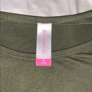 army green tee shirt. girls size M